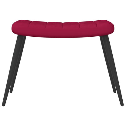 Poltrona Relax con Sgabello Rosso Vino in Velluto | homemem39