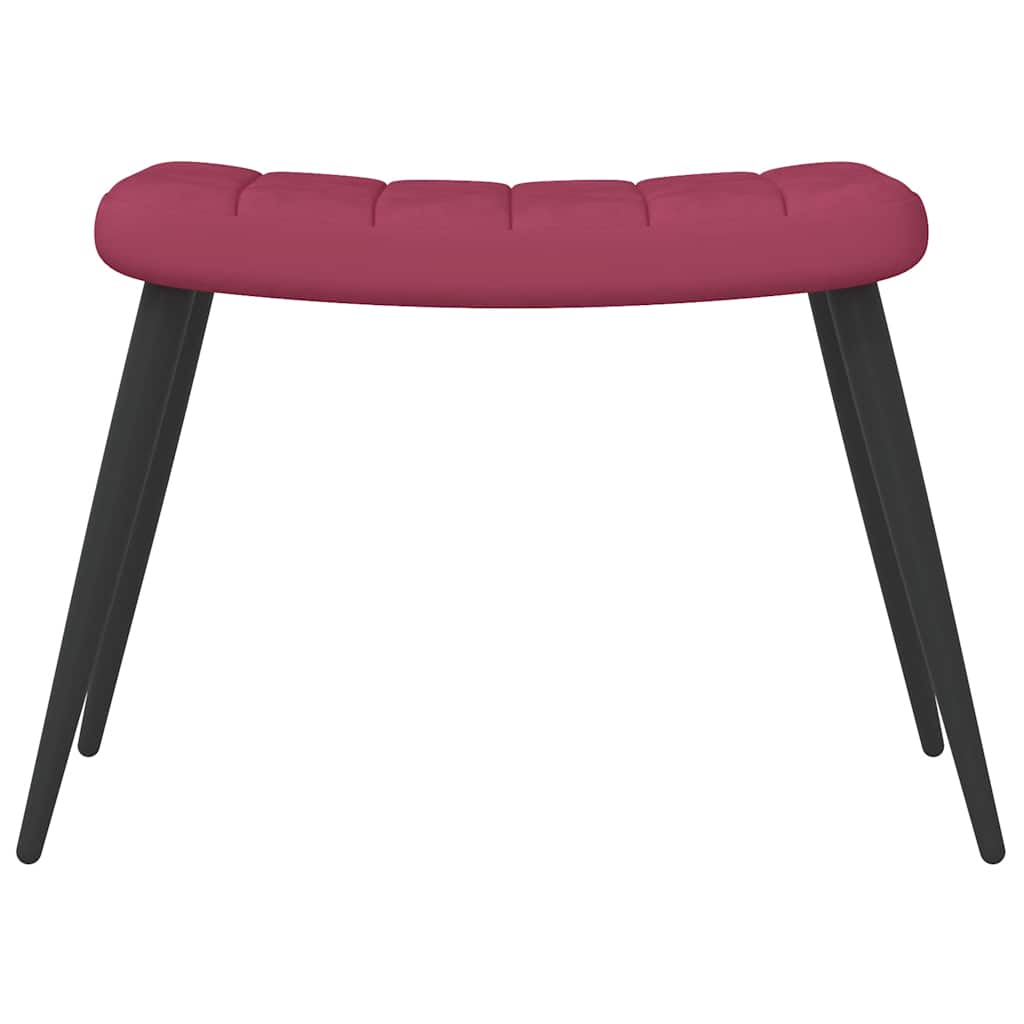 Poltrona Relax con Sgabello Rosso Vino in Velluto - homemem39