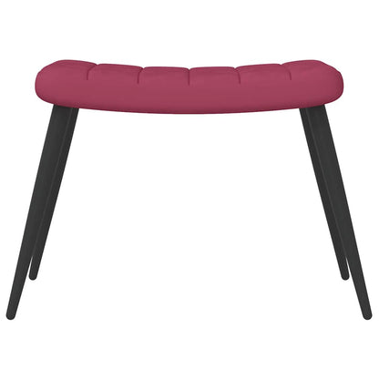 Poltrona Relax con Sgabello Rosso Vino in Velluto - homemem39