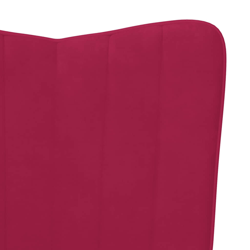 Poltrona Relax con Sgabello Rosso Vino in Velluto | homemem39
