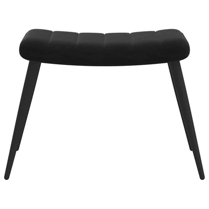 Poltrona Relax con Sgabello Nero in Velluto