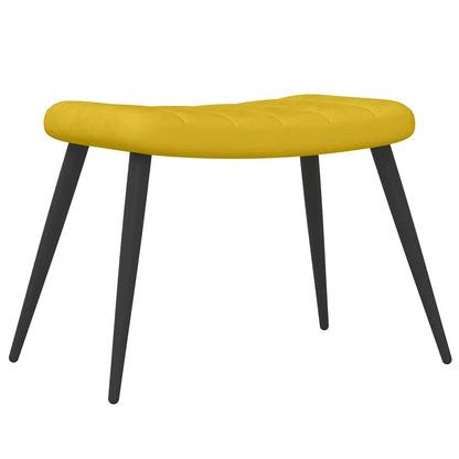 Poltrona Relax con Sgabello Giallo Senape in Velluto