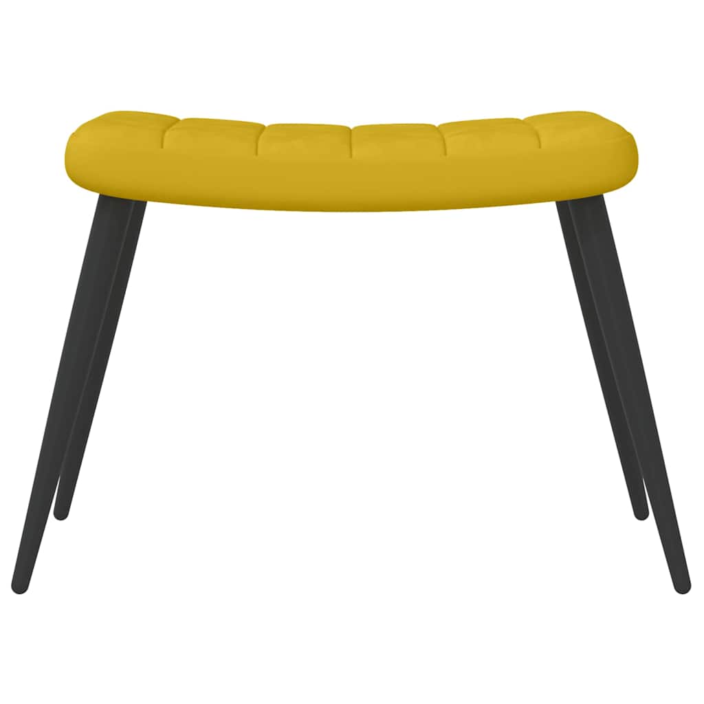 Poltrona Relax con Sgabello Giallo Senape in Velluto