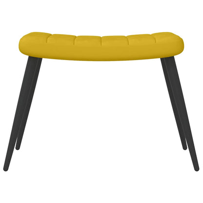Poltrona Relax con Sgabello Giallo Senape in Velluto