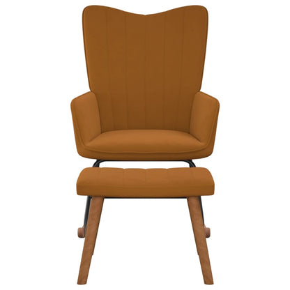 Rocking Armchair with Brown Velvet Footstool