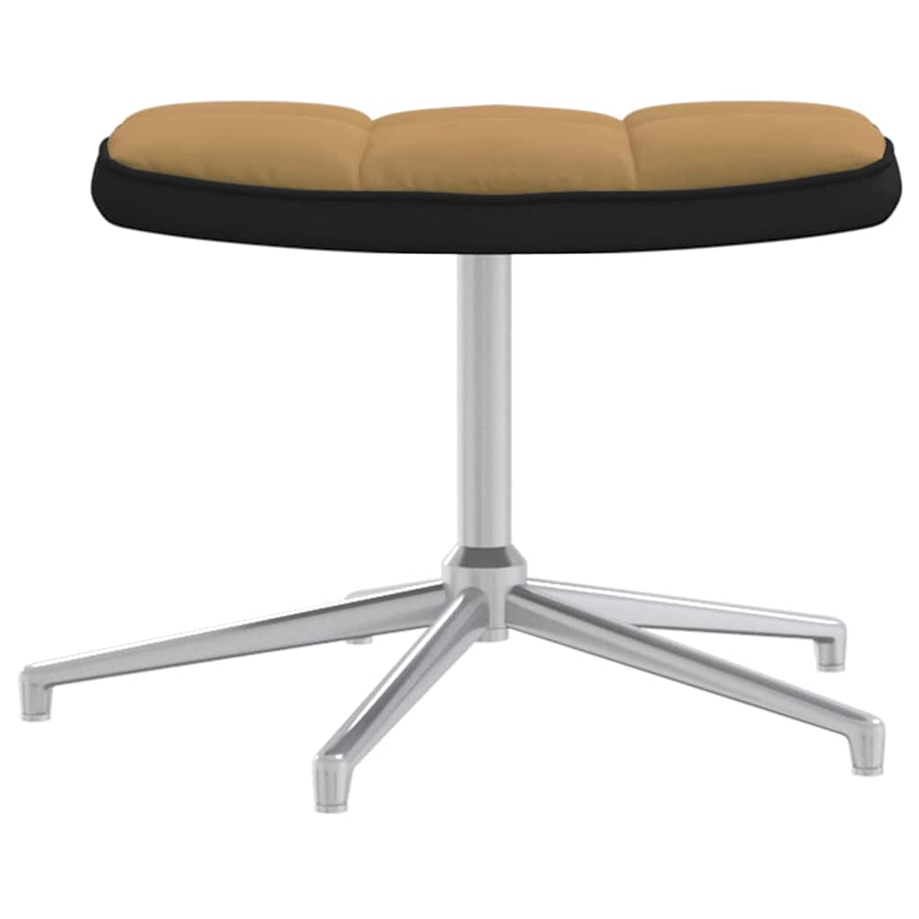 Relaxsessel mit braunem Hocker aus Samt und PVC