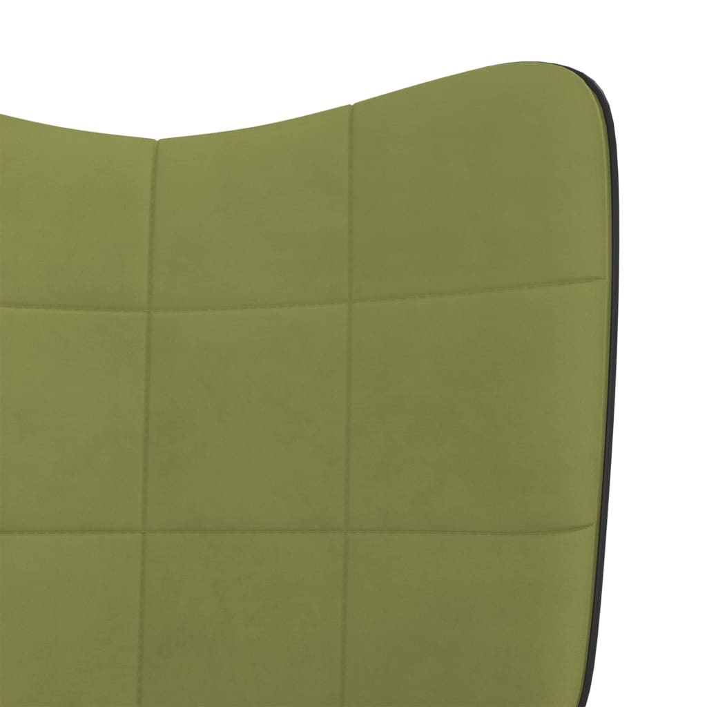 Sedia a Dondolo Verde Chiaro in Velluto e PVC - homemem39