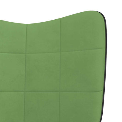 Sedia a Dondolo Verde Chiaro in Velluto e PVC