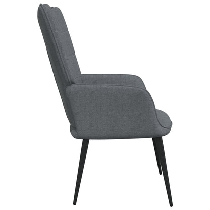 Sedia Relax con Sgabello Grigio Scuro in Tessuto - homemem39