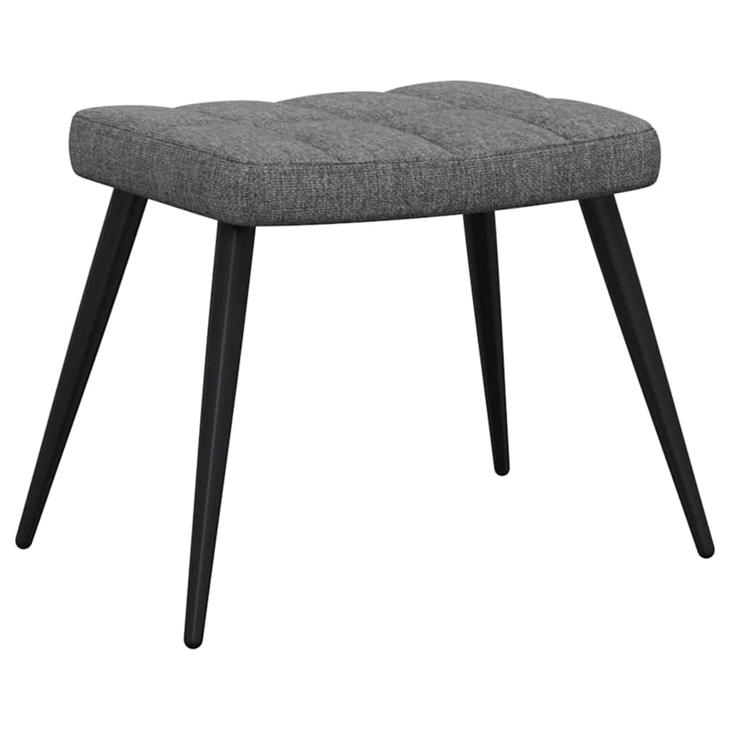 Sedia Relax con Sgabello Grigio Scuro in Tessuto