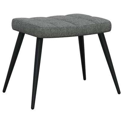 Sedia Relax con Sgabello Grigio Scuro in Tessuto