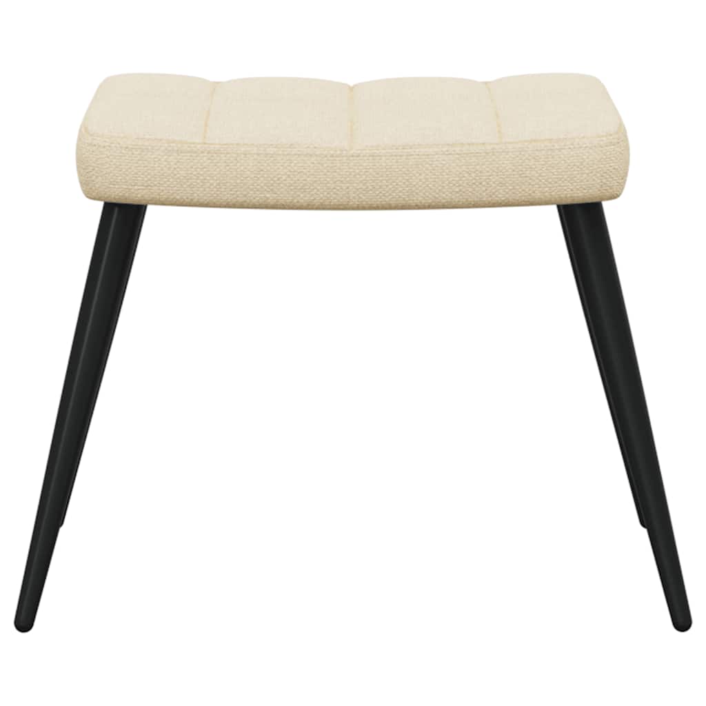Sedia Relax con Sgabello Crema in Tessuto