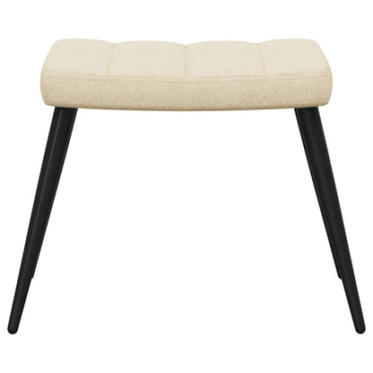 Sedia Relax con Sgabello Crema in Tessuto