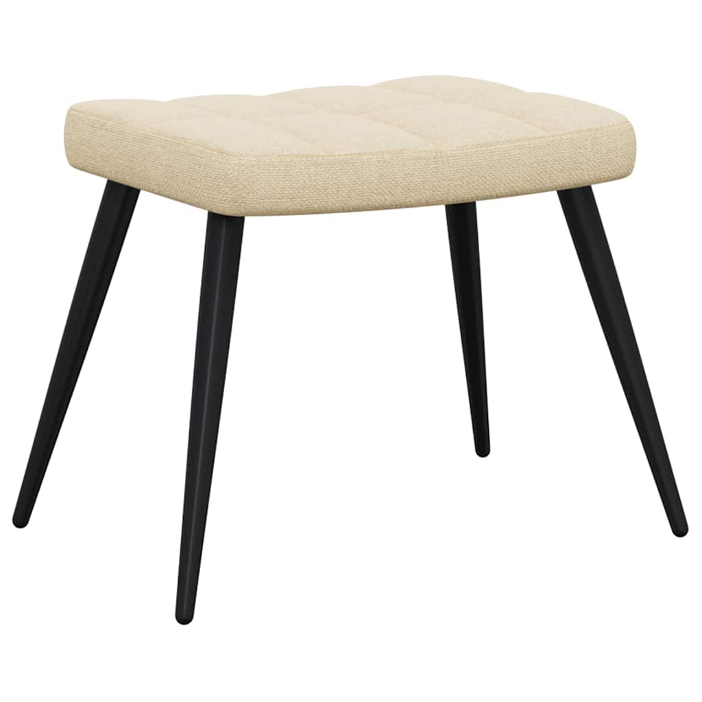 Sedia Relax con Sgabello Crema in Tessuto