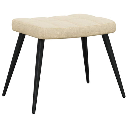 Sedia Relax con Sgabello Crema in Tessuto