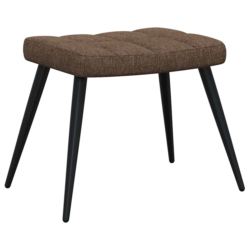 Sedia Relax con Sgabello Marrone in Tessuto | homemem39
