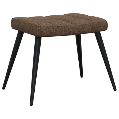 Sedia Relax con Sgabello Marrone in Tessuto | homemem39