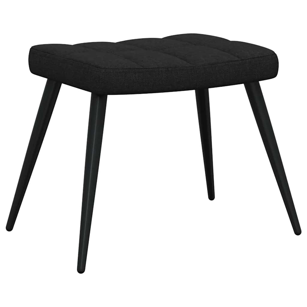 Sedia Relax con Sgabello Nero in Tessuto | homemem39
