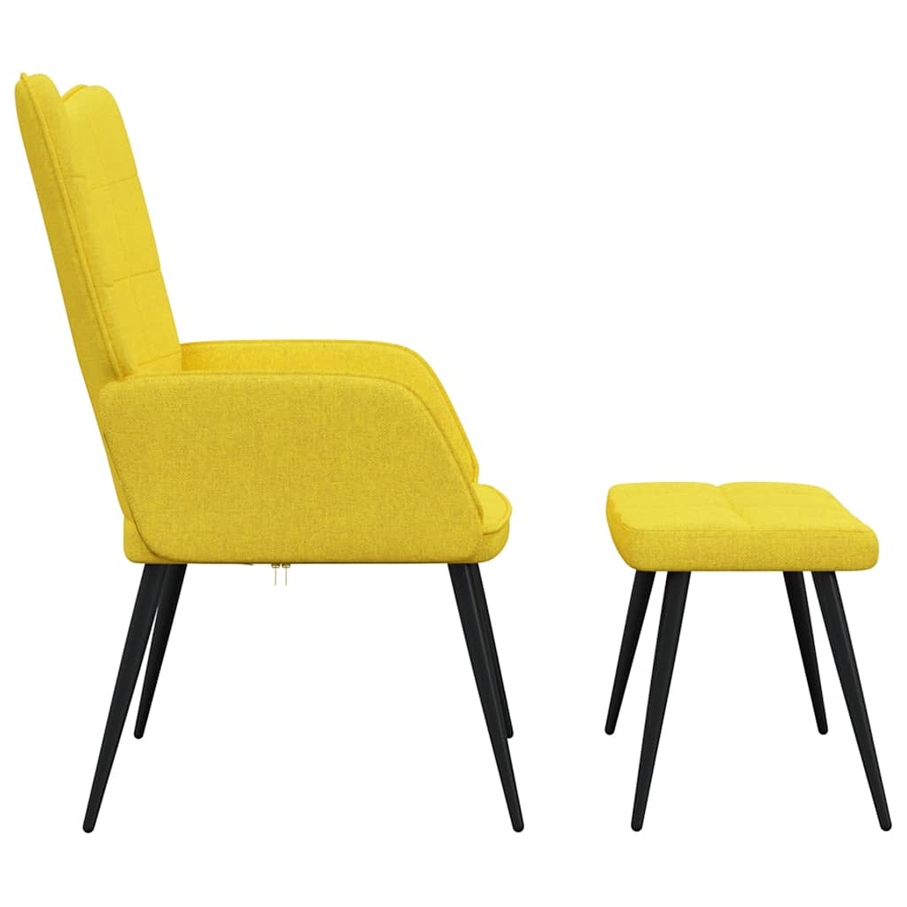 Sedia Relax con Sgabello Giallo Senape in Tessuto | homemem39