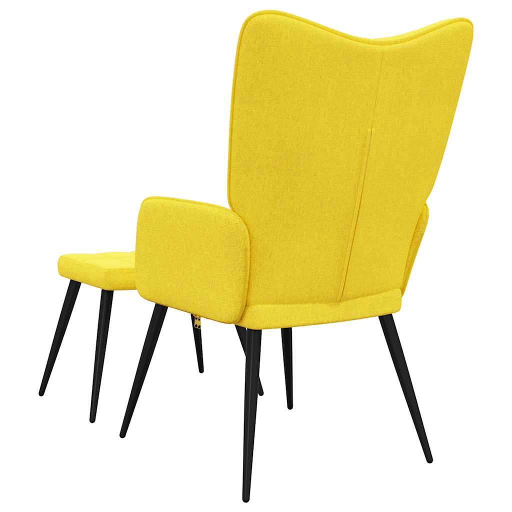 Sedia Relax con Sgabello Giallo Senape in Tessuto | homemem39