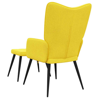 Sedia Relax con Sgabello Giallo Senape in Tessuto | homemem39