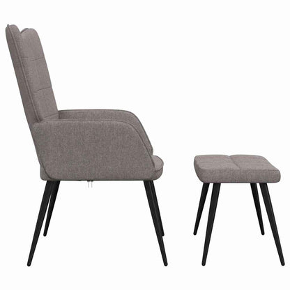 Sedia Relax con Sgabello Tortora in Tessuto | homemem39