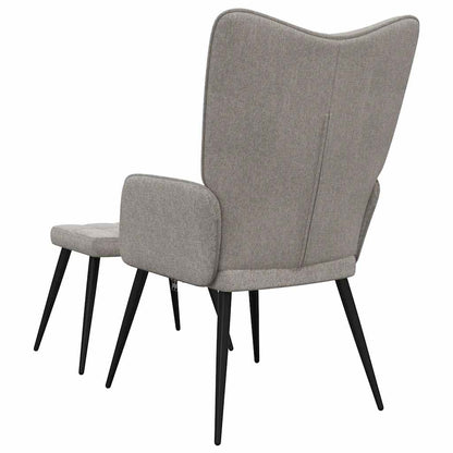 Sedia Relax con Sgabello Tortora in Tessuto | homemem39