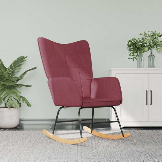 Sedia a Dondolo Rosso Vino in Tessuto