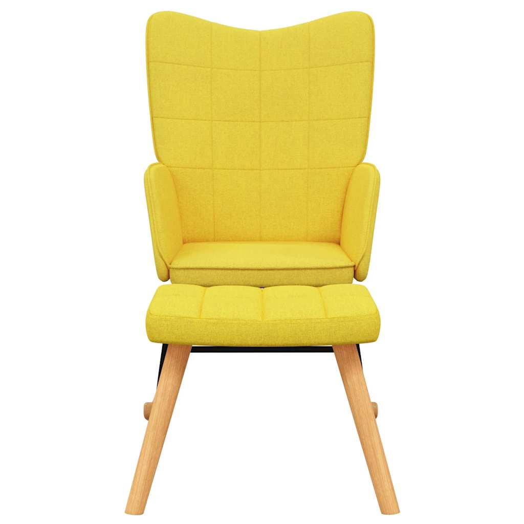 Rocking Armchair with Mustard Yellow Footstool in Fabric