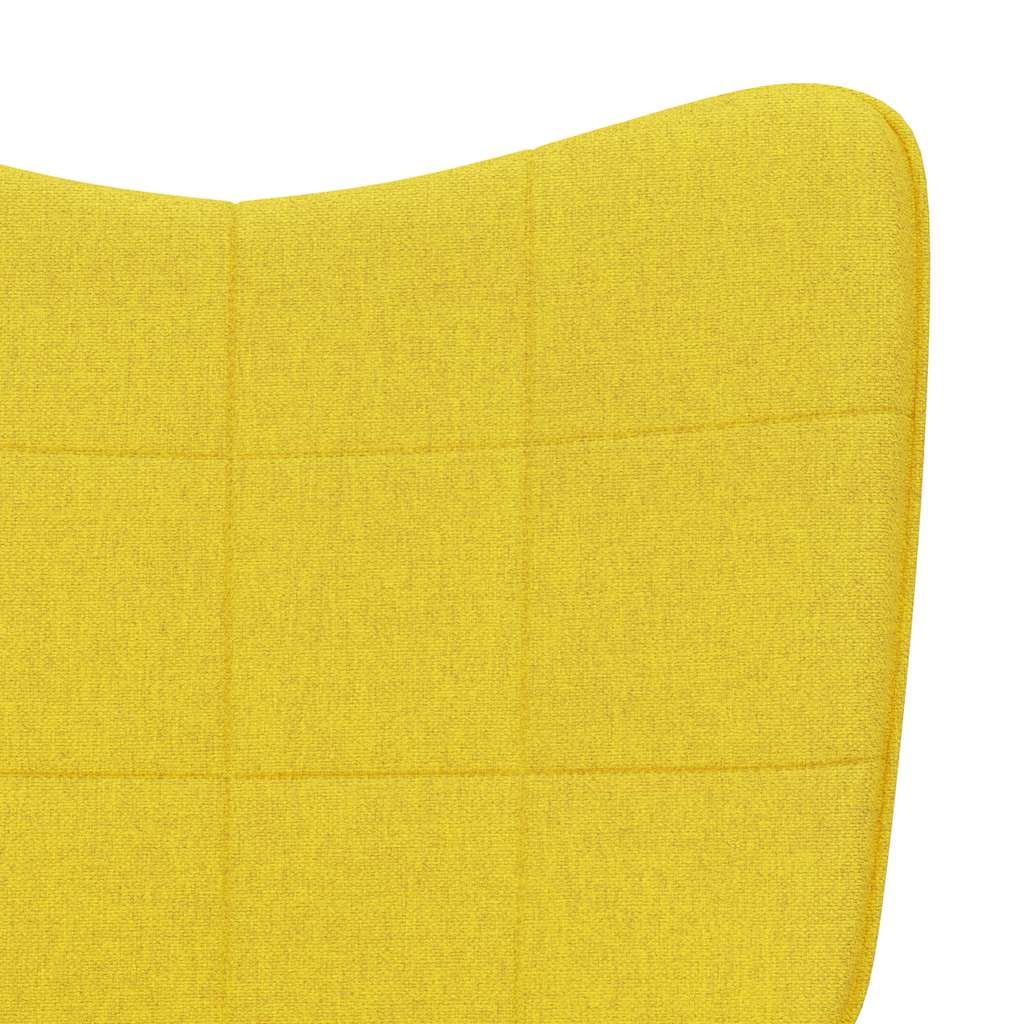 Rocking Armchair with Mustard Yellow Footstool in Fabric