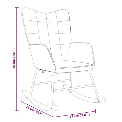 Rocking Armchair with Mustard Yellow Footstool in Fabric