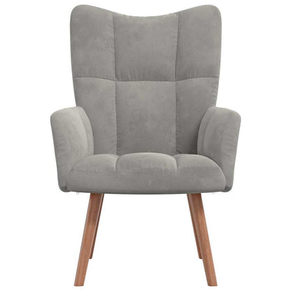 Sedia Relax Grigio Chiaro in Velluto