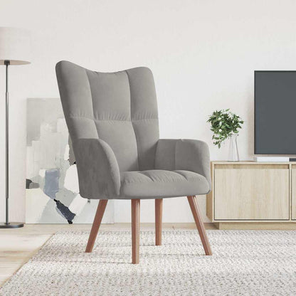 Sedia Relax Grigio Chiaro in Velluto