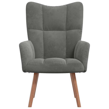 Sedia Relax Grigio Scuro in Velluto