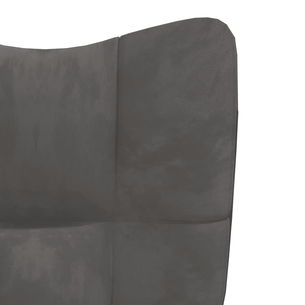 Sedia Relax Grigio Scuro in Velluto - homemem39