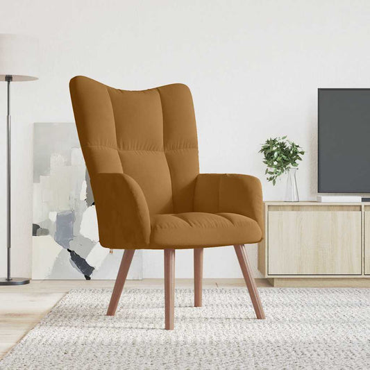 Sedia Relax Marrone in Velluto | homemem39