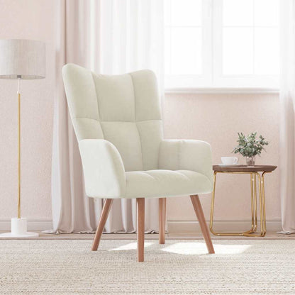 Sedia Relax Bianco Crema Velluto - homemem39