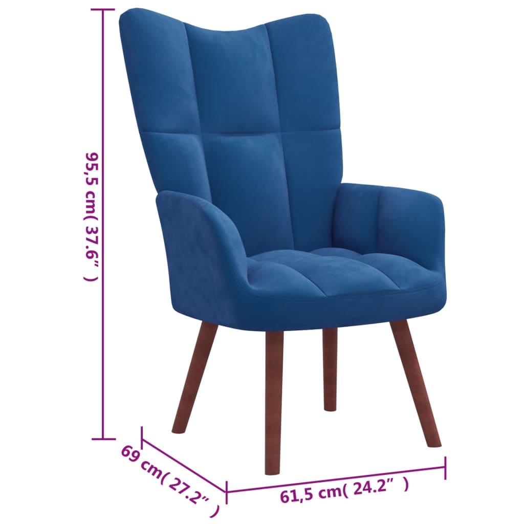 Relax Blue Velvet Chair