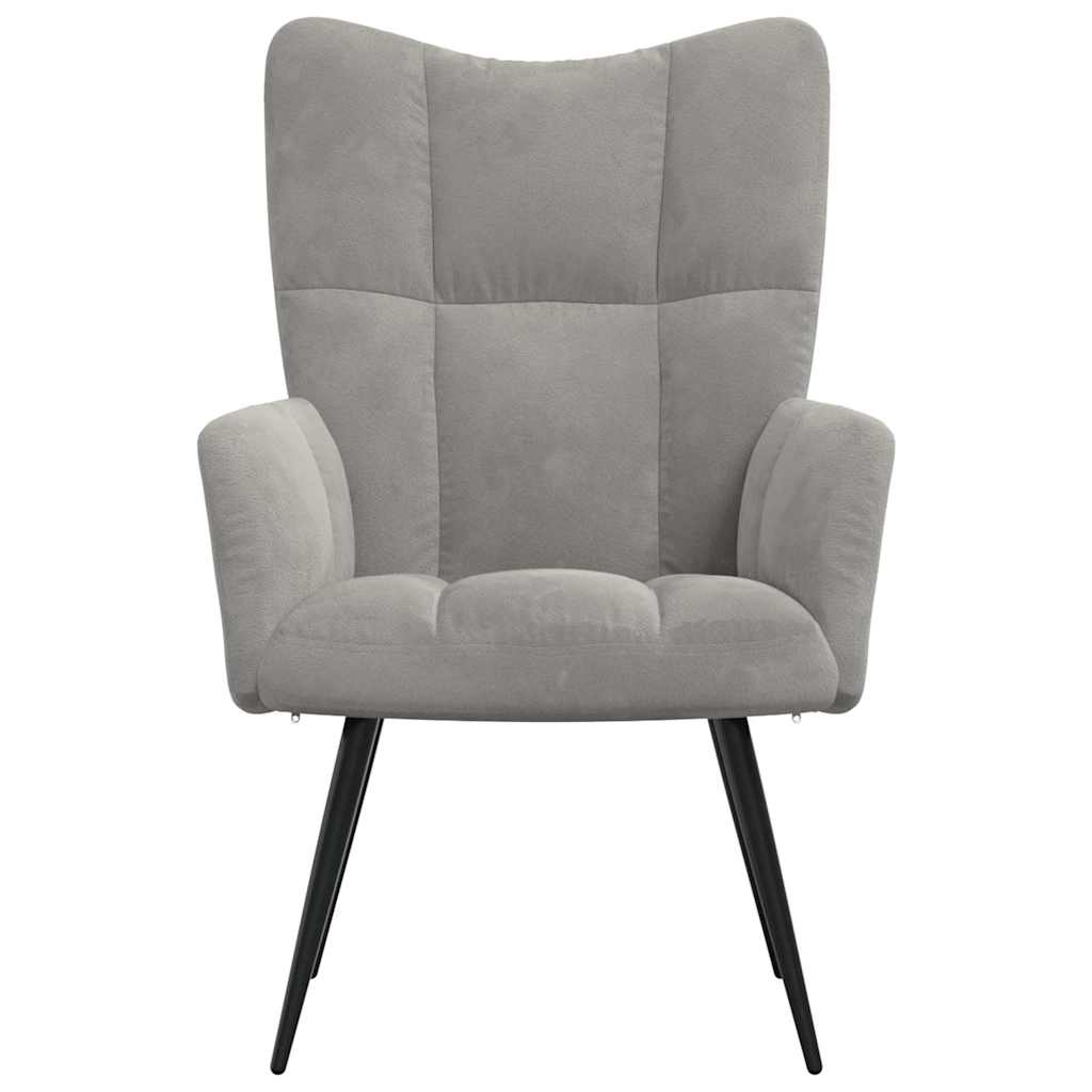 Sedia Relax Grigio Chiaro in Velluto