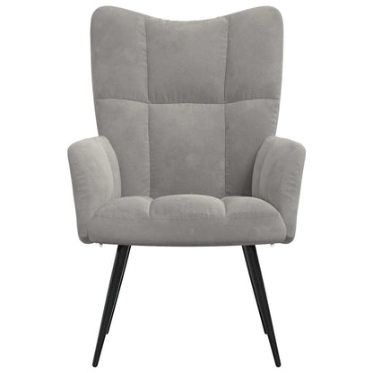 Sedia Relax Grigio Chiaro in Velluto