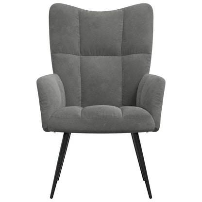 Sedia Relax Grigio Scuro in Velluto
