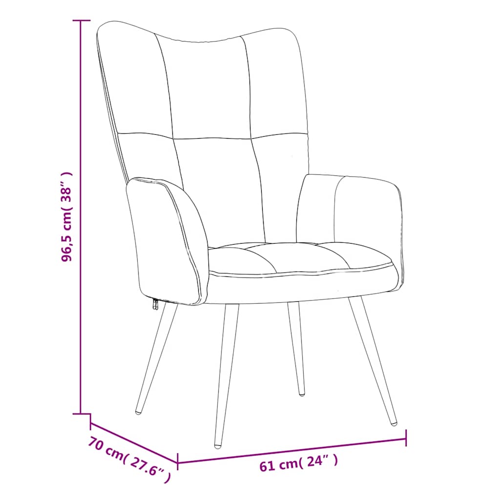 Sedia Relax Grigio Scuro in Velluto - homemem39