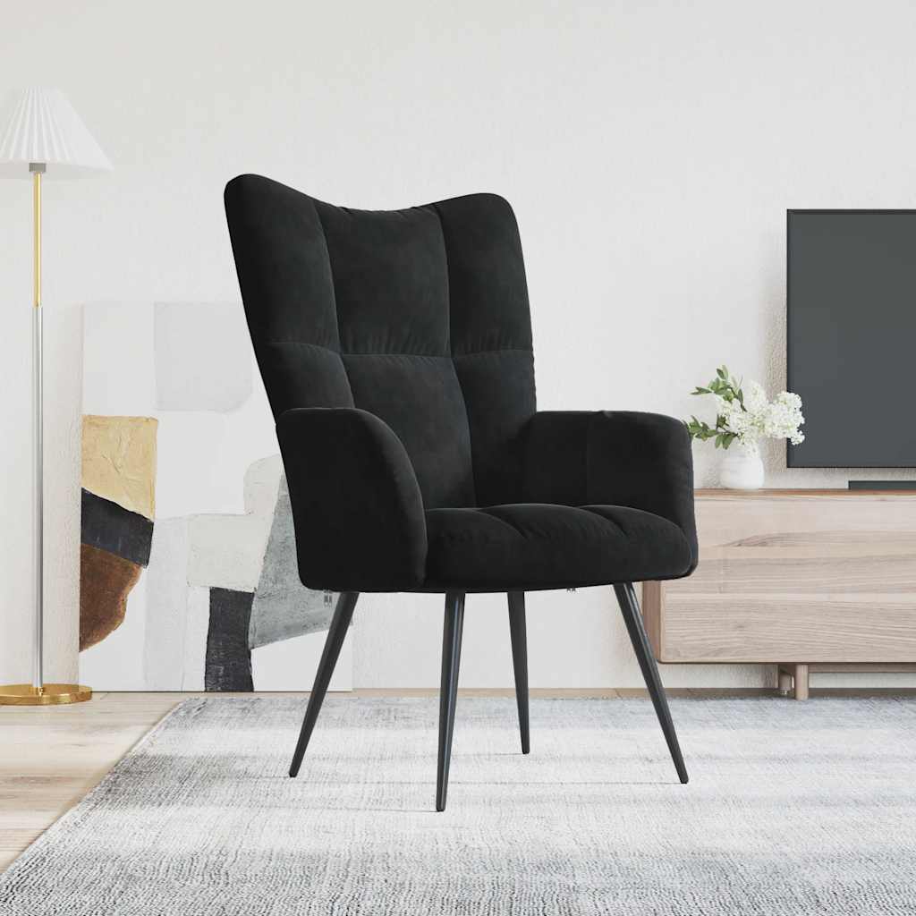 Poltrona Relax Nera in Velluto | homemem39