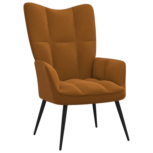 Relax Brown Velvet Armchair