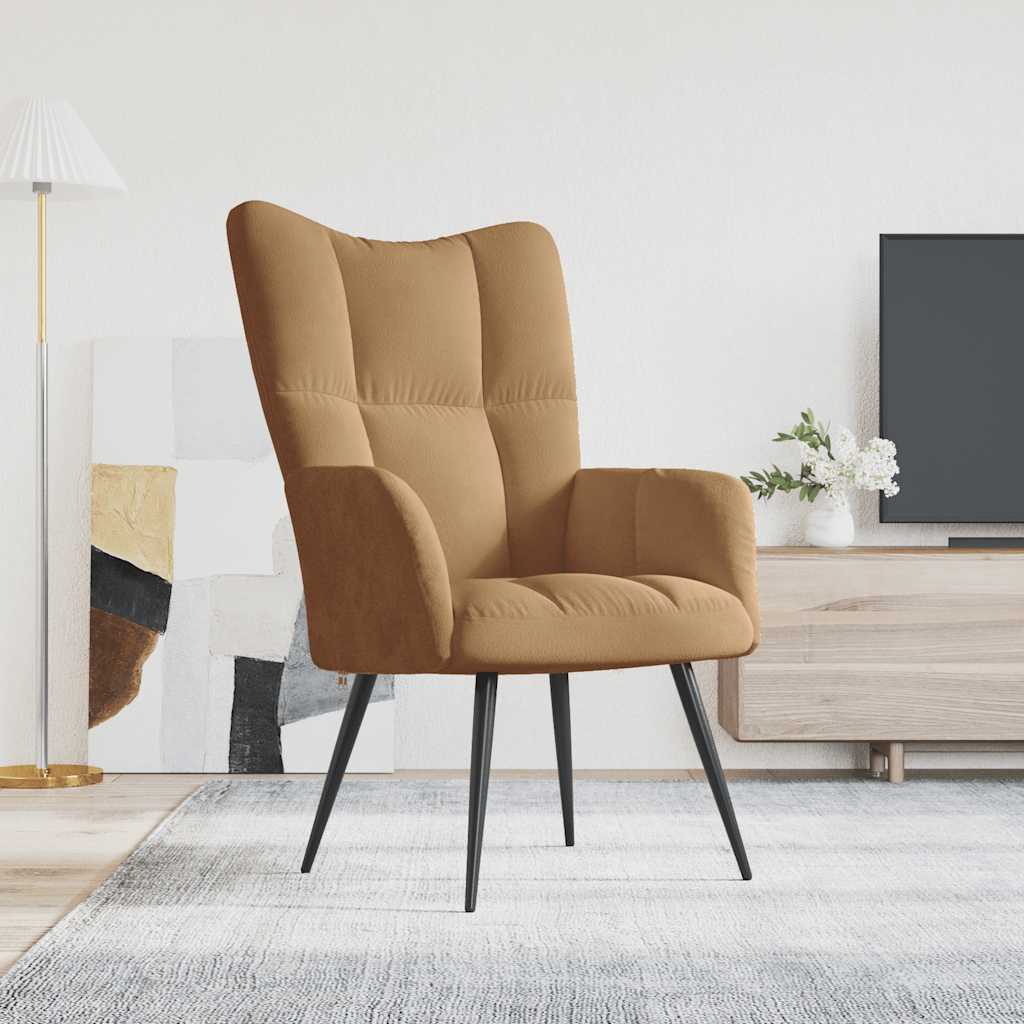 Relax Brown Velvet Armchair