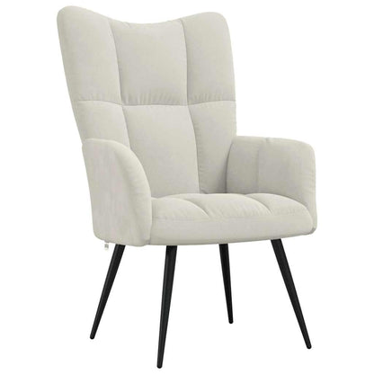 Sedia Relax Bianco Crema Velluto