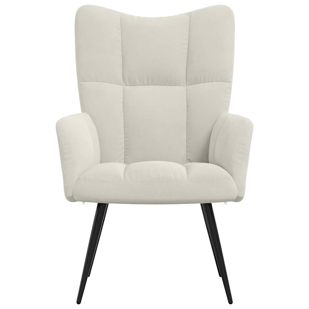 Sedia Relax Bianco Crema Velluto