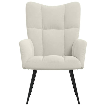 Sedia Relax Bianco Crema Velluto