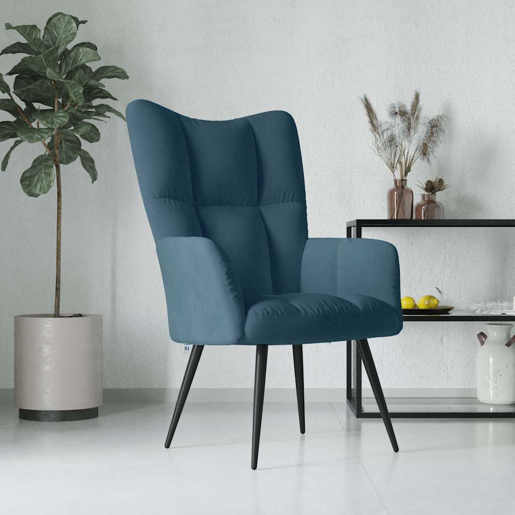 Sedia Relax Blu in Velluto