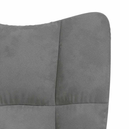 Poltrona Relax con Poggiapiedi Grigio Scuro in Velluto